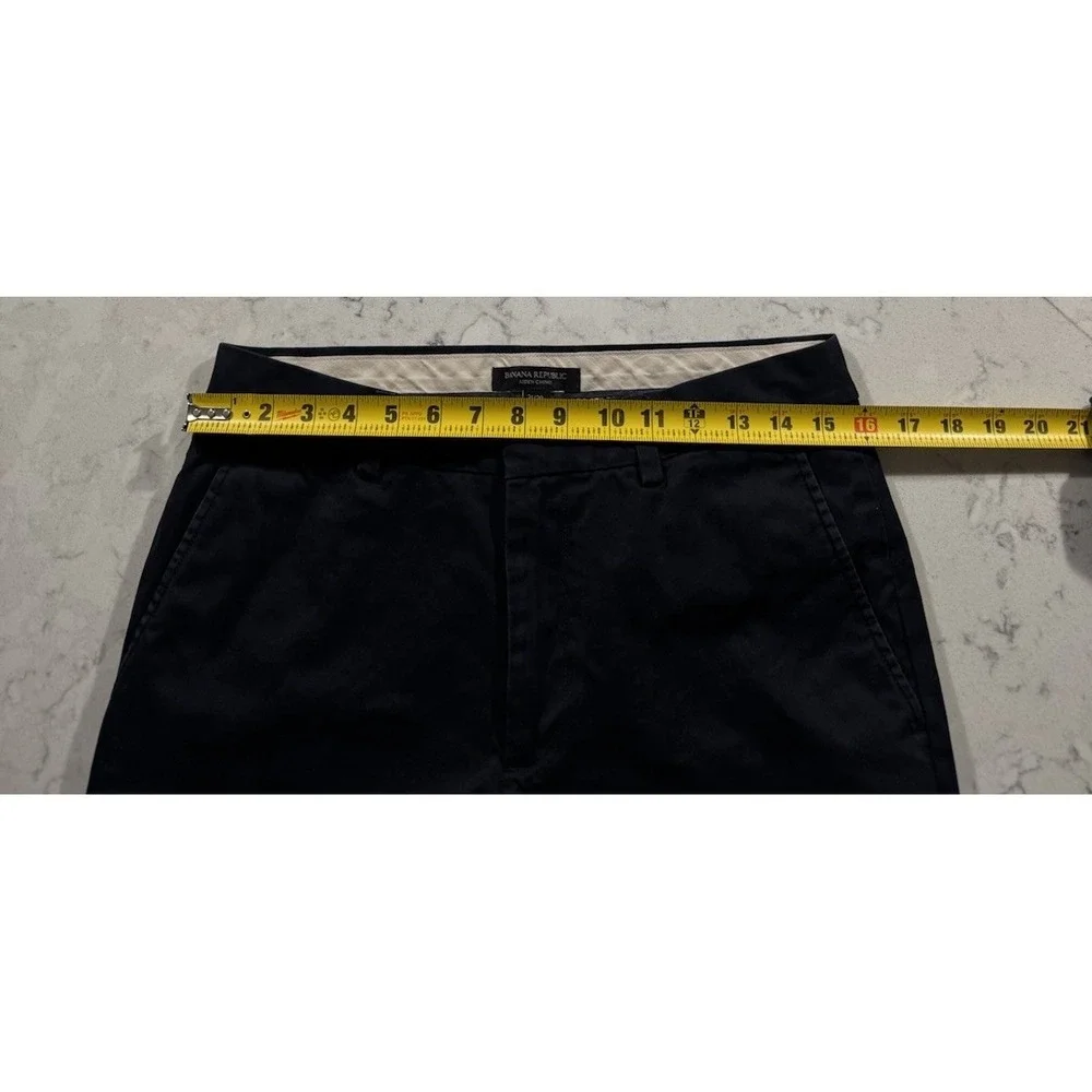 Banana Republic Aiden Chino Pants Mens 31x30 Navy Blue 100% Cotton Preppy Casual